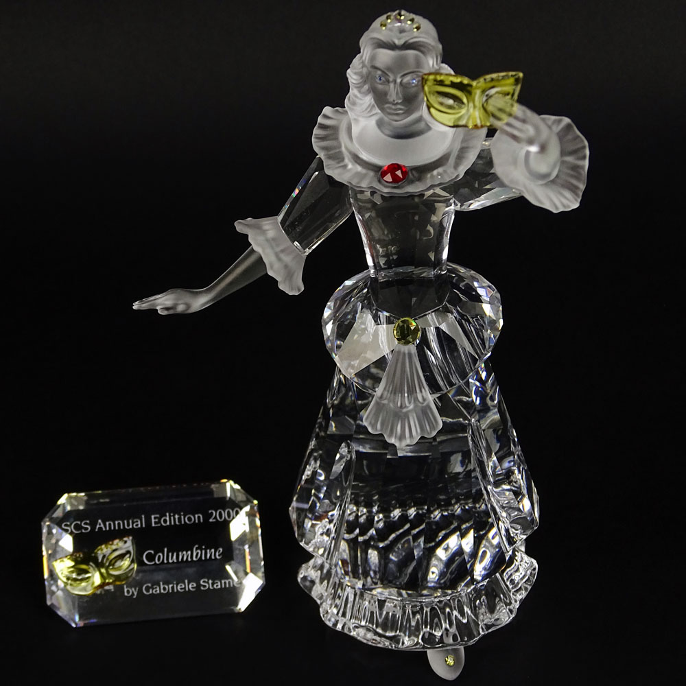 Swarovski Crystal Columbine "Masquerade" Clown and Crystal Plaque