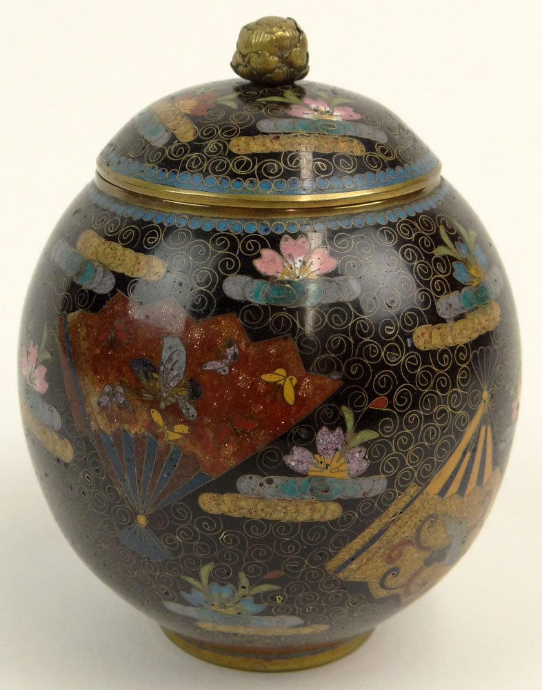 Early to Mid 20th Century Japanese Cloisonne Covered Jar