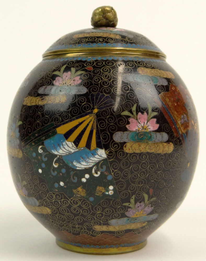 Early to Mid 20th Century Japanese Cloisonne Covered Jar