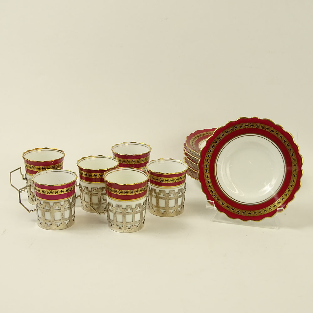 Set of 6 Mid 20th Century Aynsley Porcelain Demitasse Cups