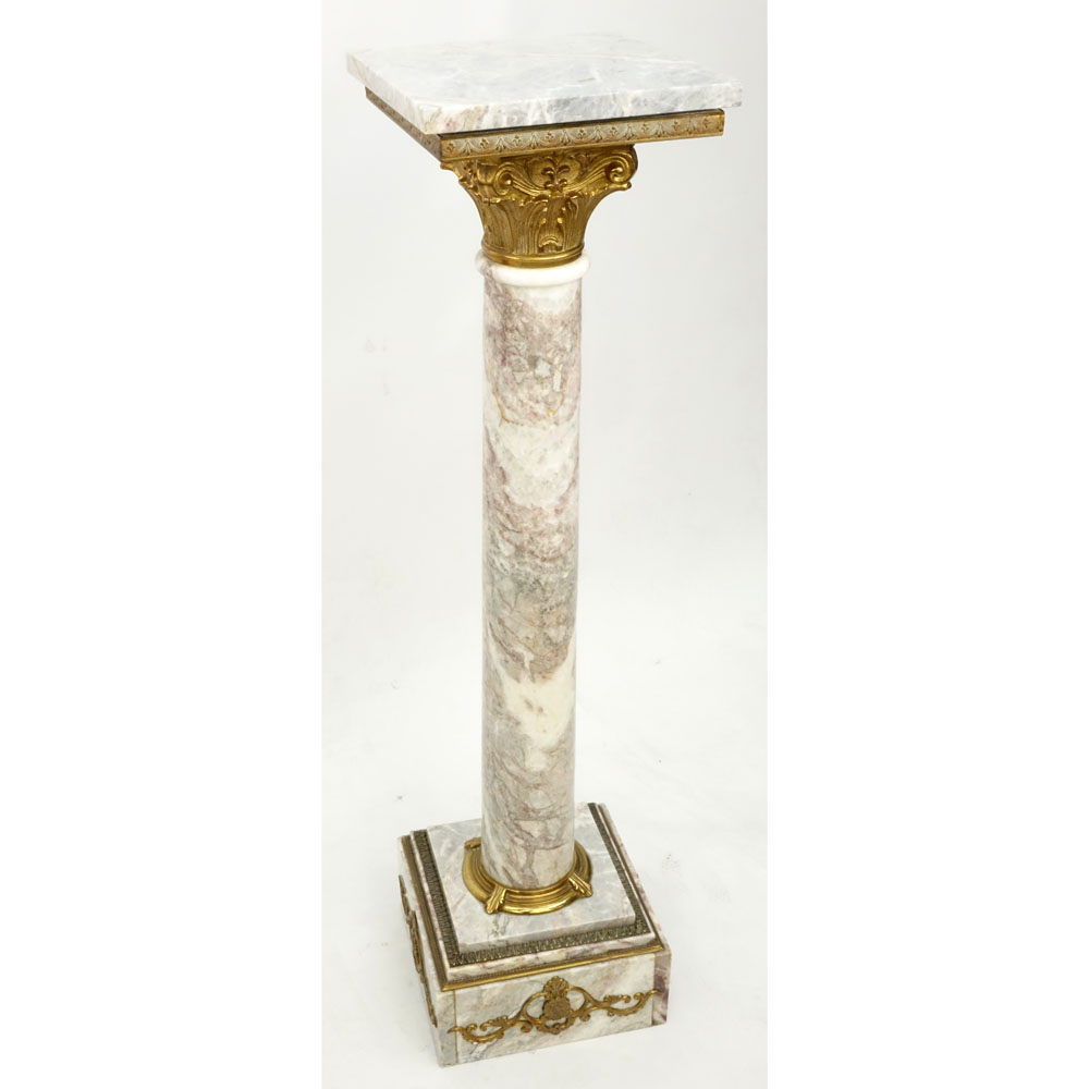 20th Century Bronze Mounted Marble Pedestal