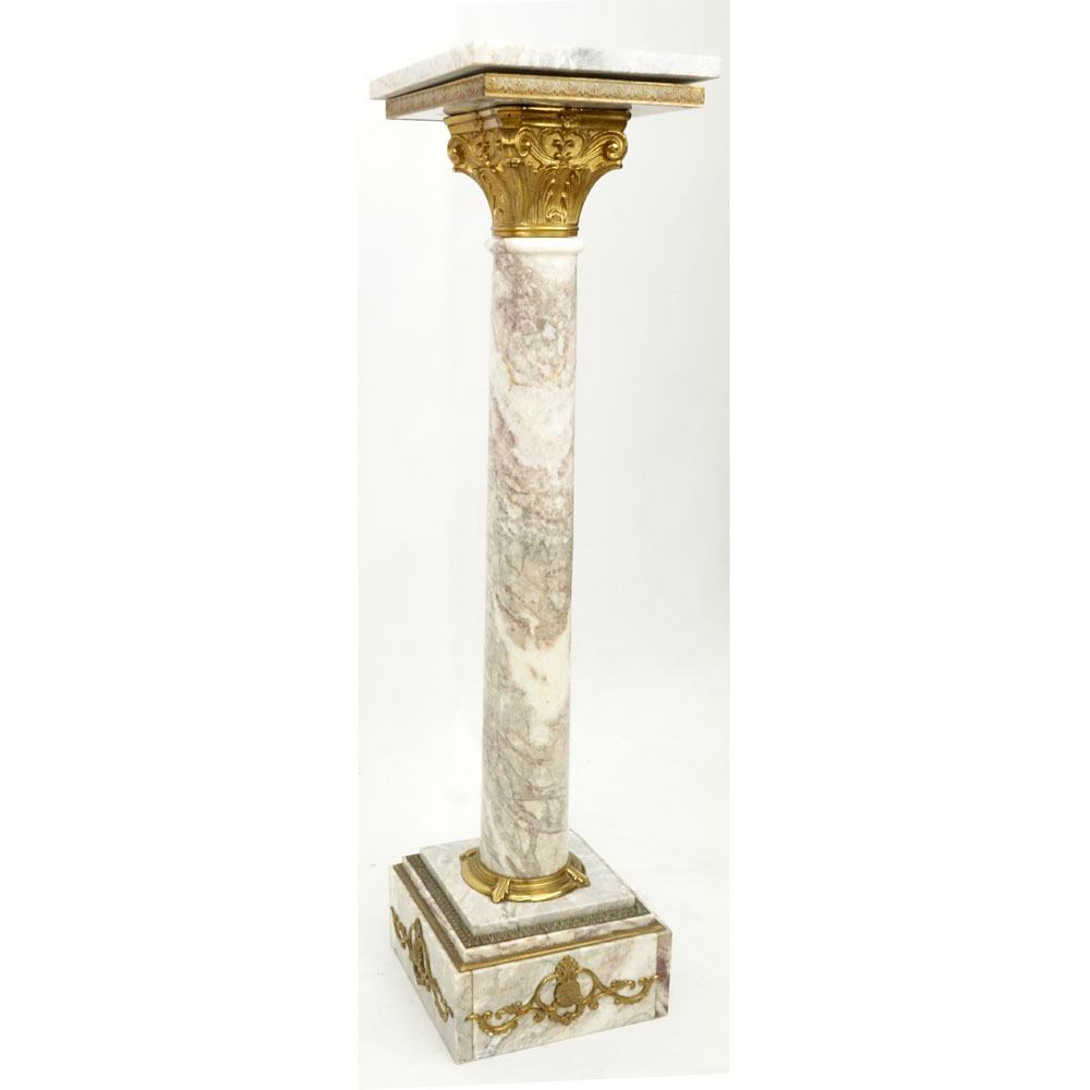 20th Century Bronze Mounted Marble Pedestal