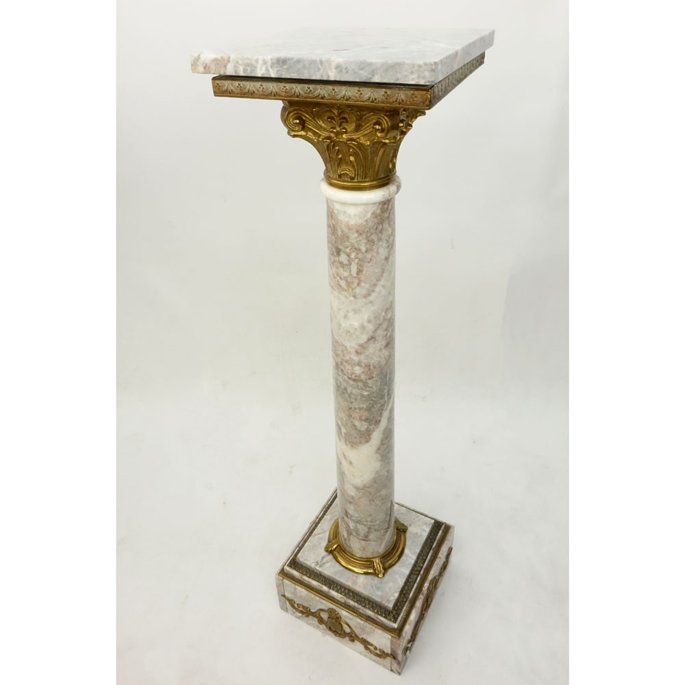 20th Century Bronze Mounted Marble Pedestal