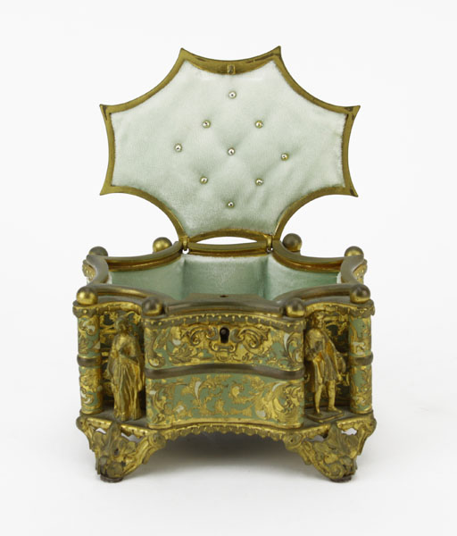 19th Century Tahan Paris French Gilt Bronze Jewelry Casket