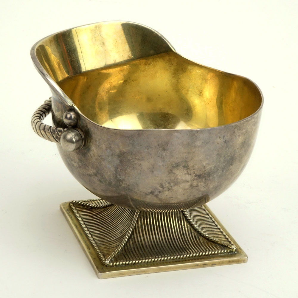 Early 20th Century Russian 84 Silver Russian Helmet Form Footed Compote