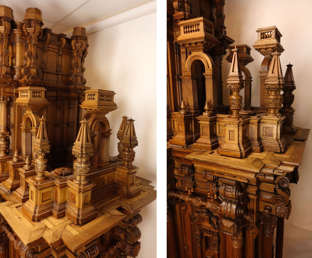 Extraordinary Russian 19th Century Palace Size  Renaissance style Carved Oak Armoire/Wardrobe