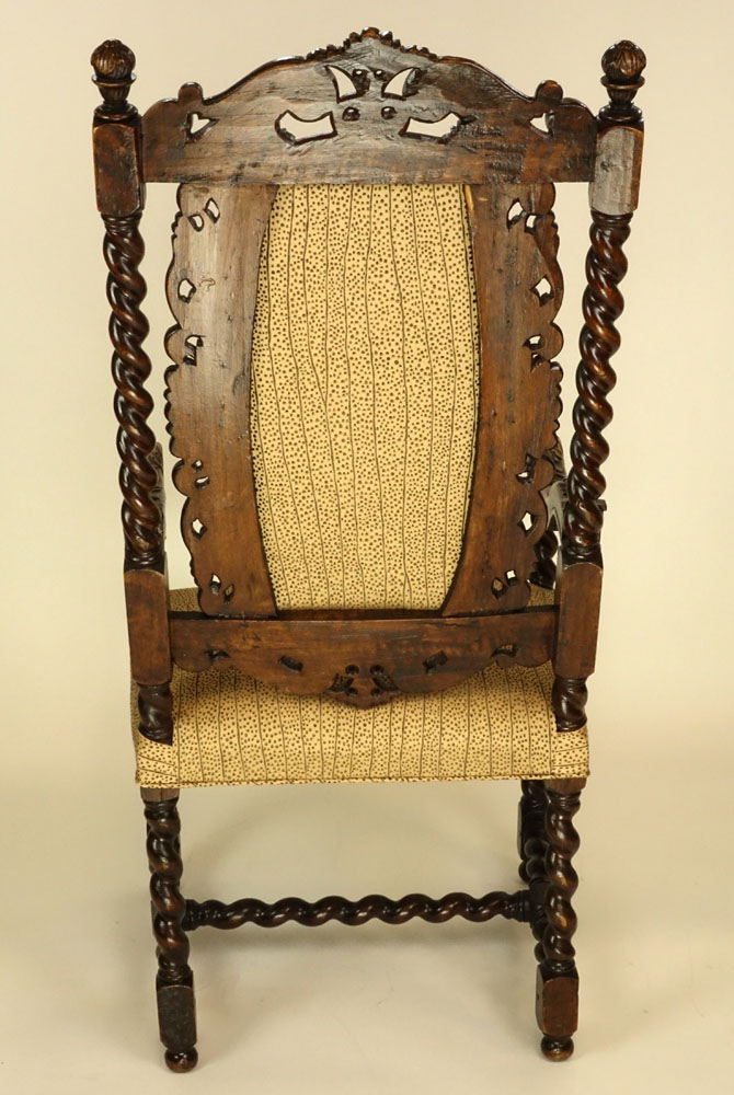 Magnificent Rare Set of Fourteen (14) 17/18th Century Dutch Carved Walnut Dining Chairs