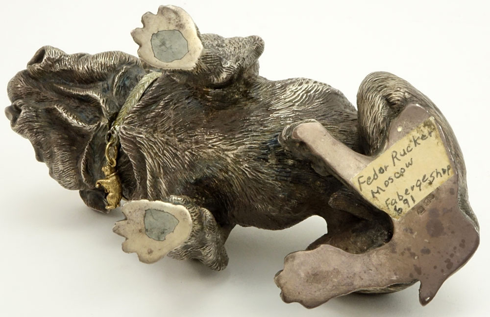 20th Century Russian 88 Silver Figural Bulldog