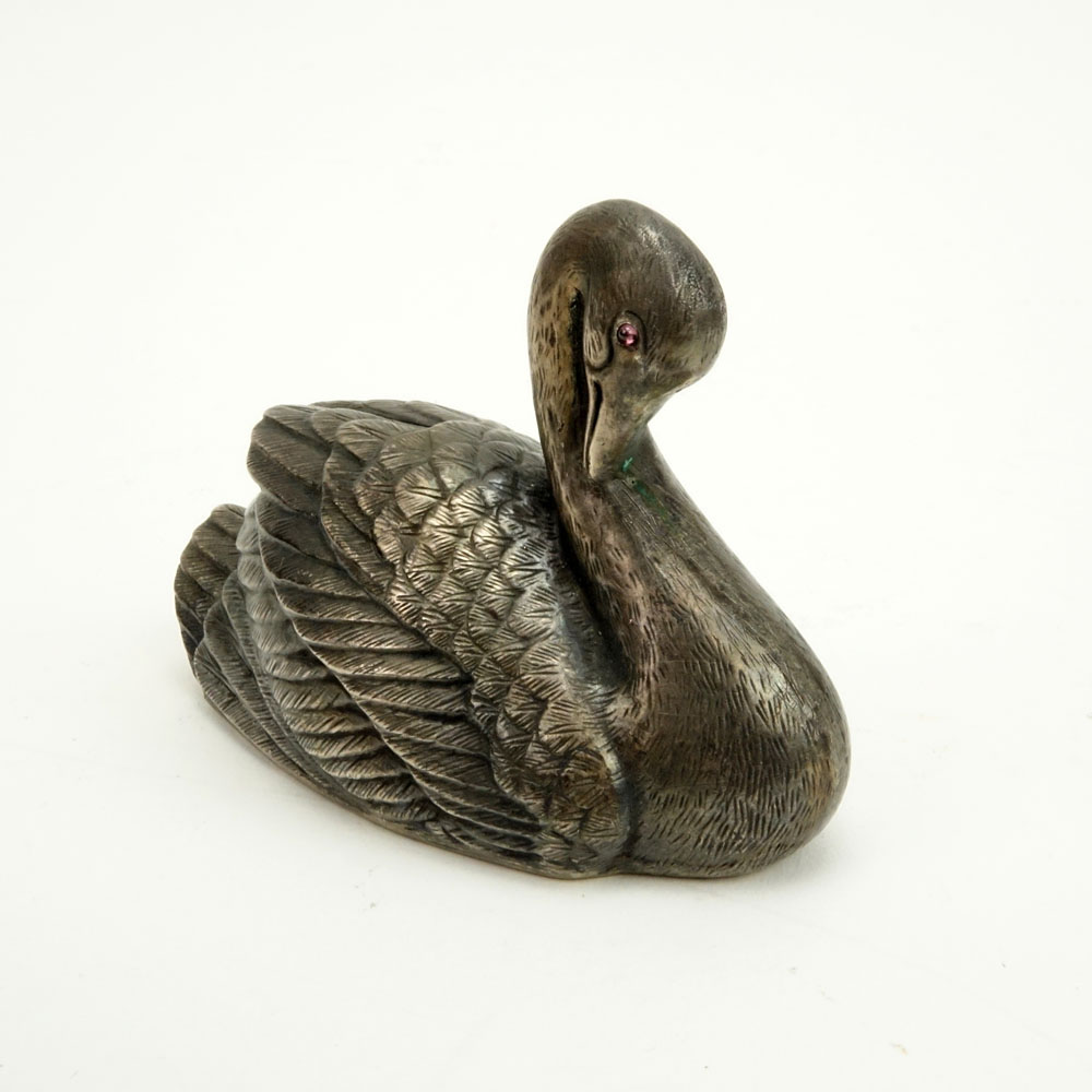 20th Century Russian Moscow 84 Silver Figural Swan.