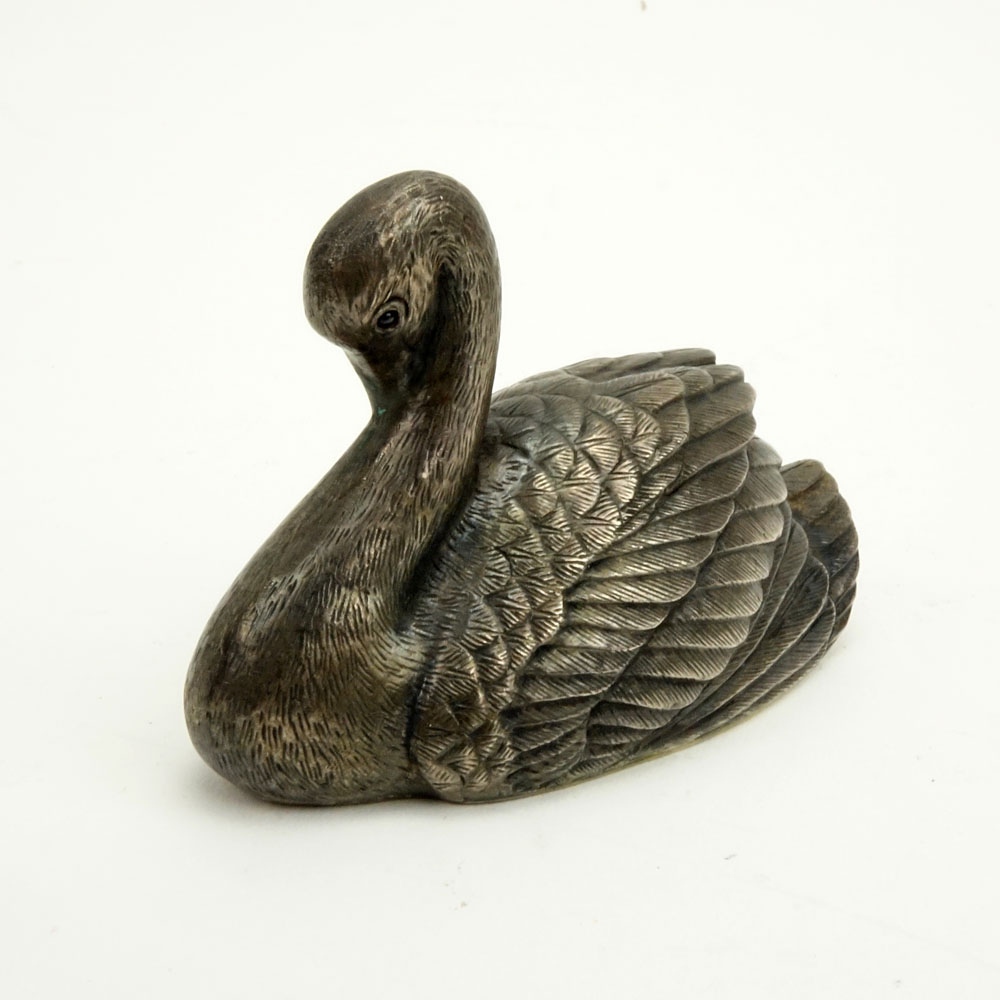 20th Century Russian Moscow 84 Silver Figural Swan.