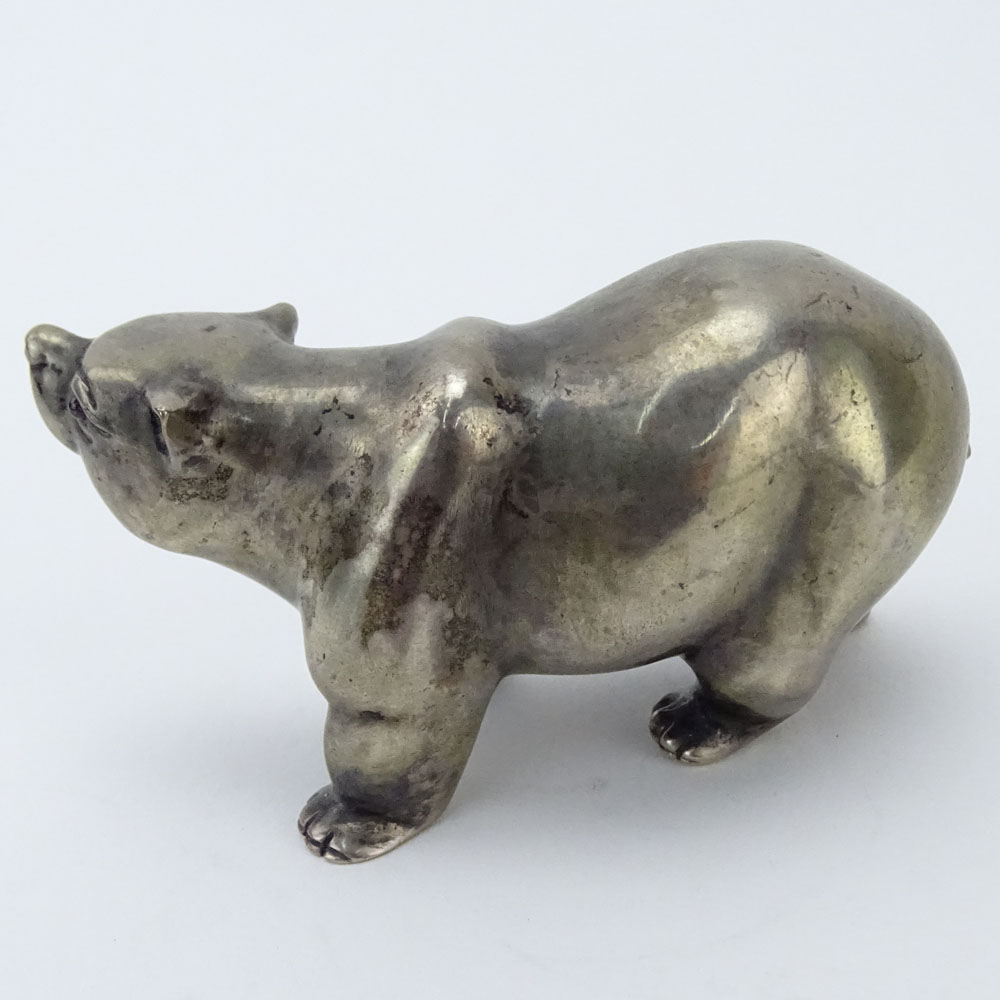 20th Century Russian 88 Silver Bear Figure