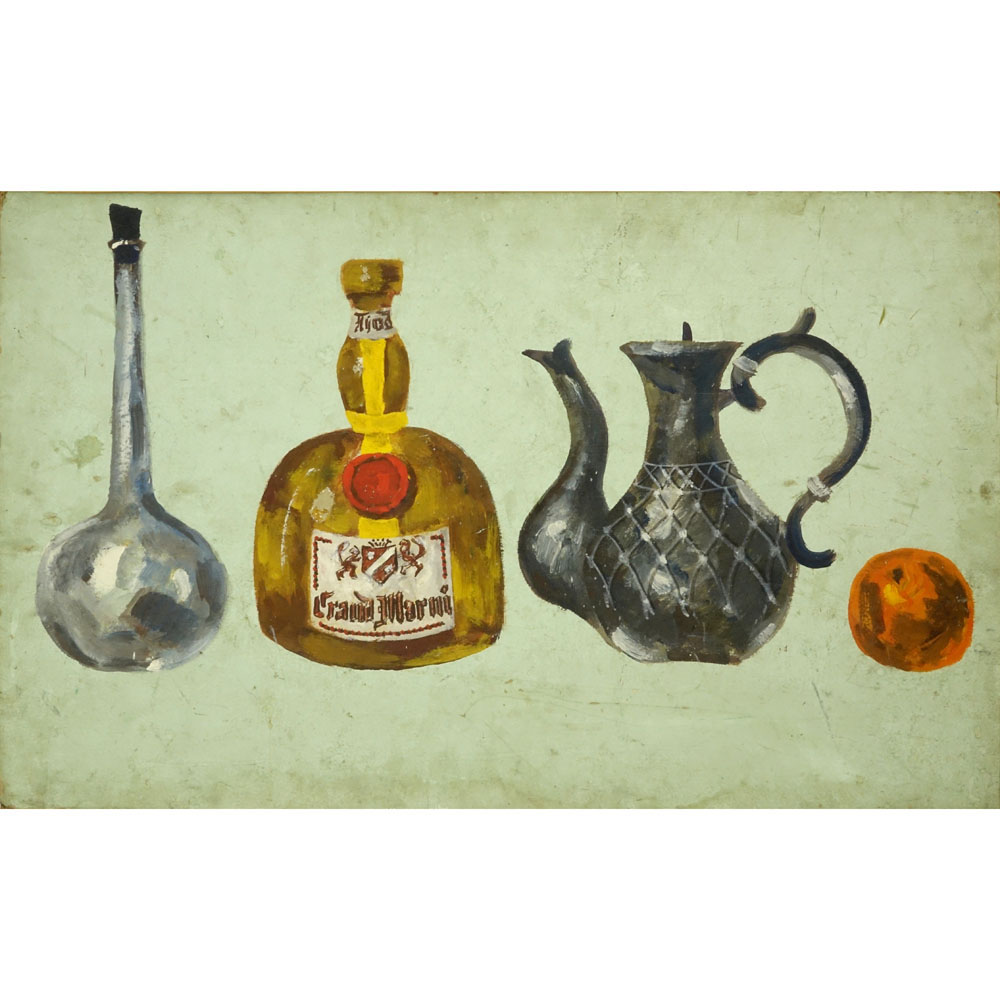 20th Century Russian Oil on Cardboard. "Still Life" 