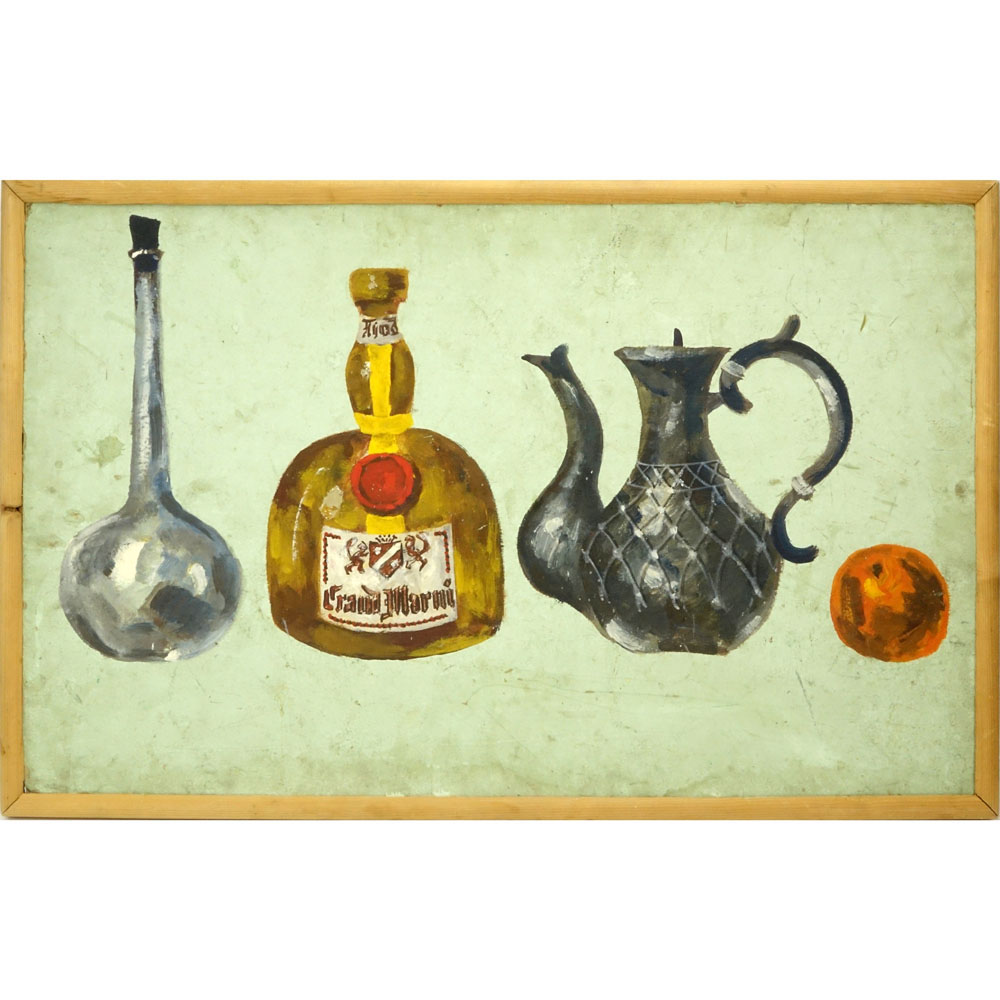 20th Century Russian Oil on Cardboard. "Still Life" 