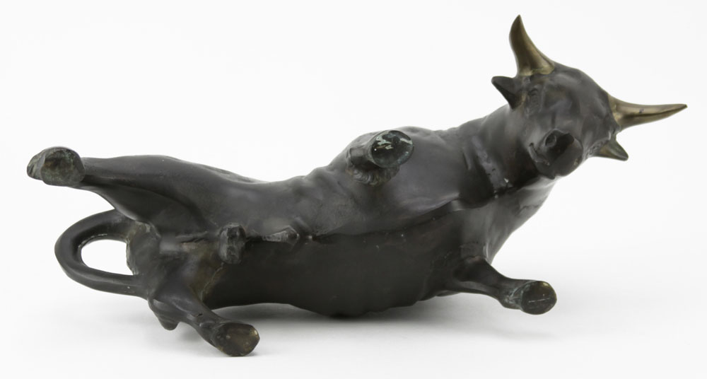 Modern Bronze Bull Sculpture