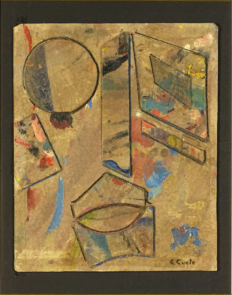 German Cueto, Mexican (1893-1975) Mixed media on cardboard "Mascara Torero" 