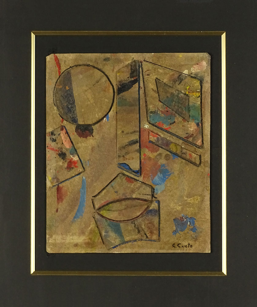 German Cueto, Mexican (1893-1975) Mixed media on cardboard "Mascara Torero" 