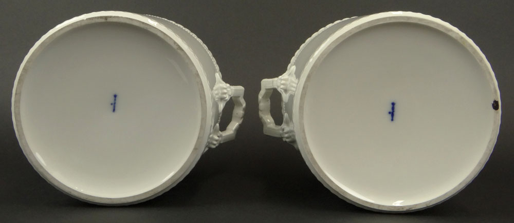 Pair 19/20th Century White Porcelain Fruit Coolers With Lids.