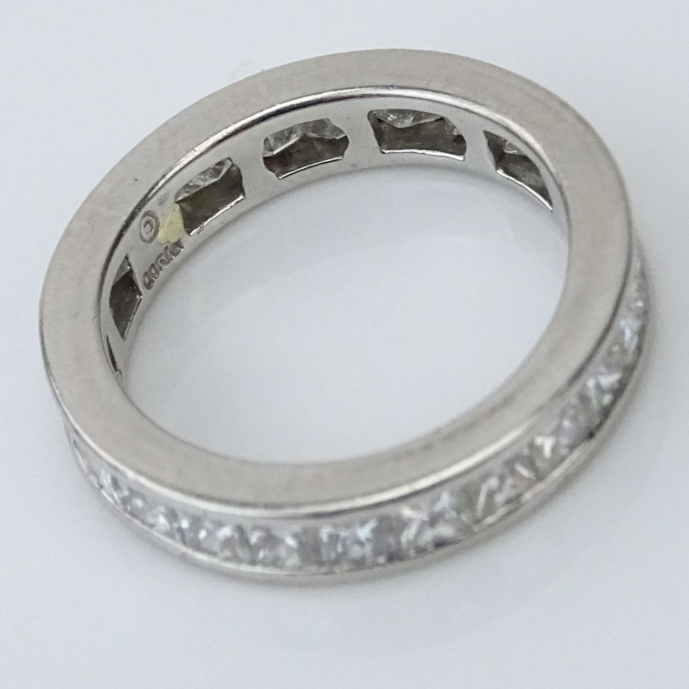 Vintage Approx. 3.40 Carat Princess Cut Diamond and Platinum Eternity Band.