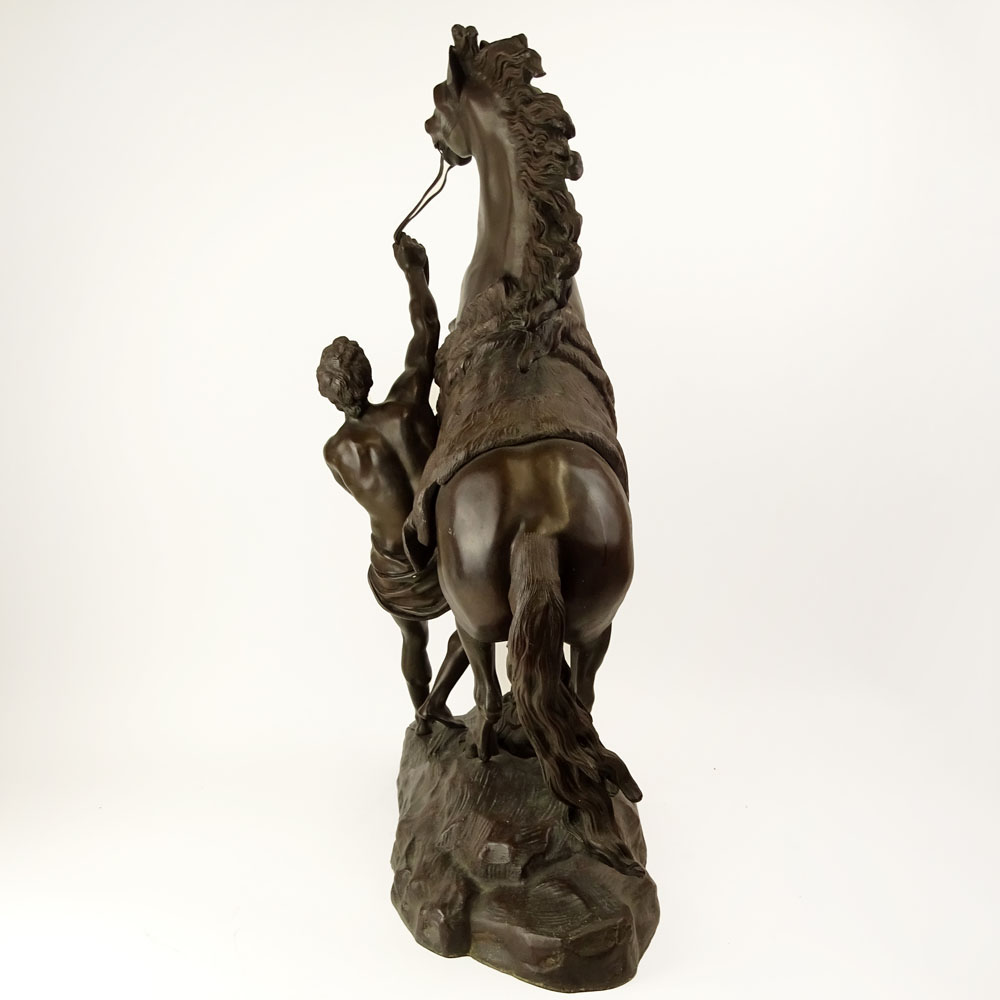 Late 19th Century French Bronze Marly Horse after: Guillaume Coustou the Younger, French (1716-1777). 