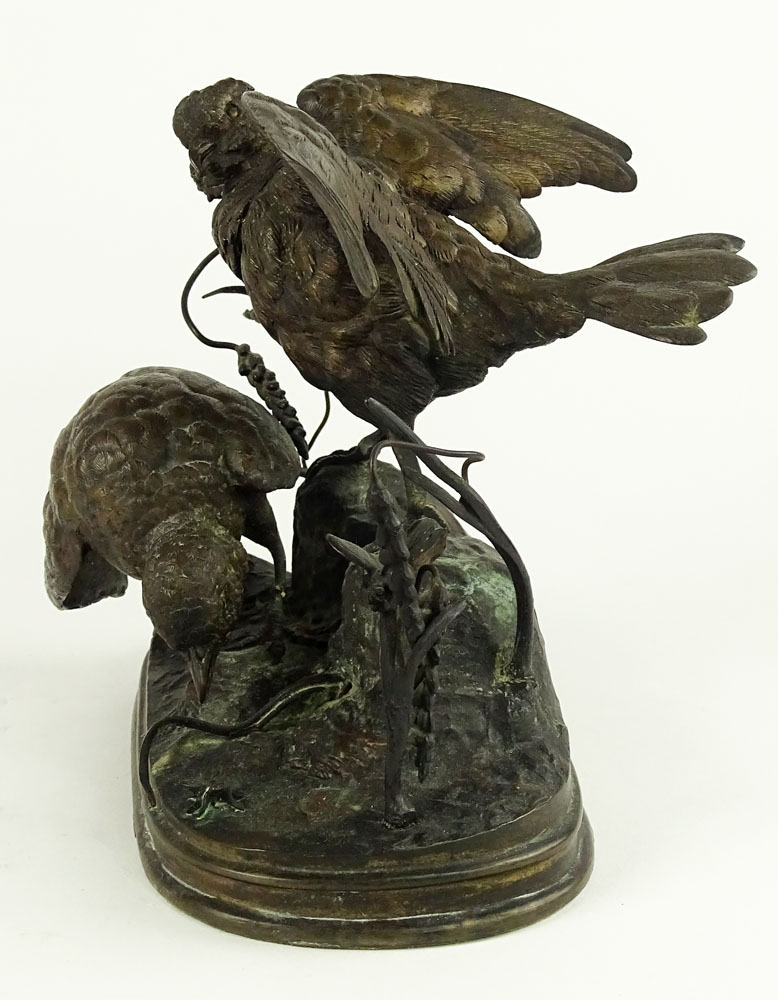 Well Done 19th Century Bronze Group "Two Birds" 