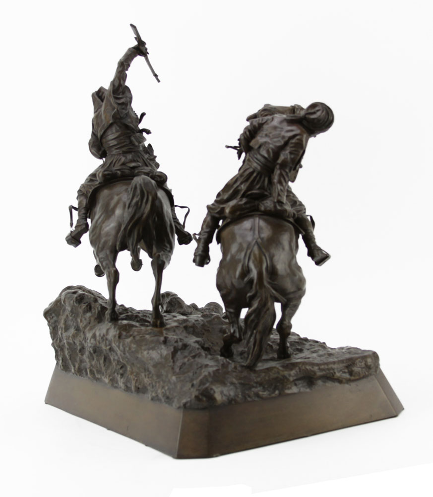 Vasili Yacovlevitch Grachev, Russian (1831-1905) Bronze group "Galloping Cherkessians" 