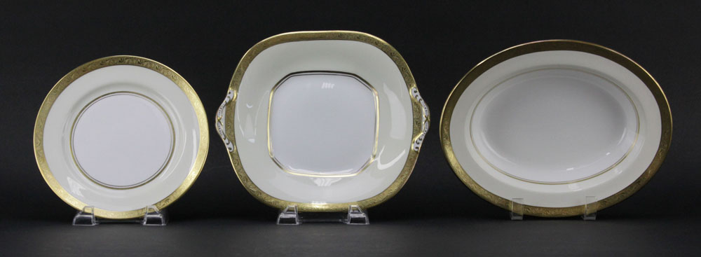 One Hundred Four (104) Pieces Aynsley "Helene" Porcelain Dinnerware.