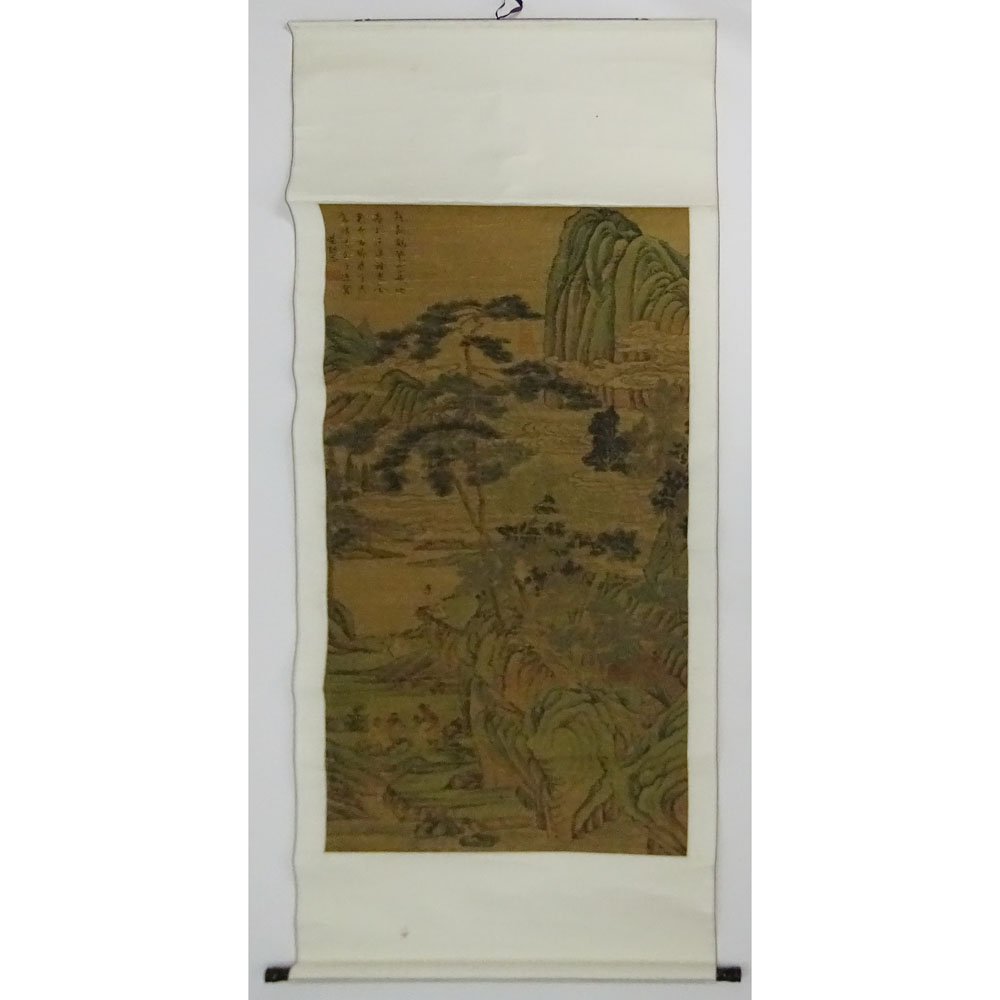 Antique Chinese Hand Painted Scroll on Paper.