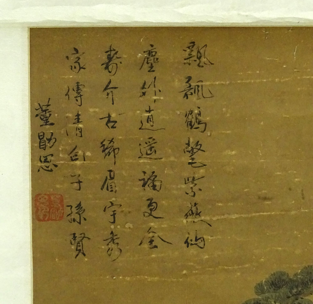 Antique Chinese Hand Painted Scroll on Paper.