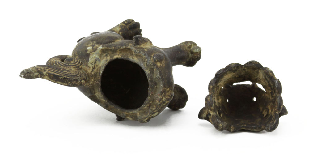 Chinese Possibly Qing Dynasty Bronze Censer In The Form Of  A Buddhist Lion.