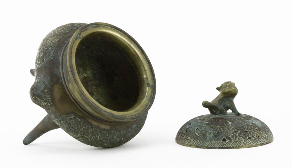 Chinese Ming Dynasty Figural Bronze Censer