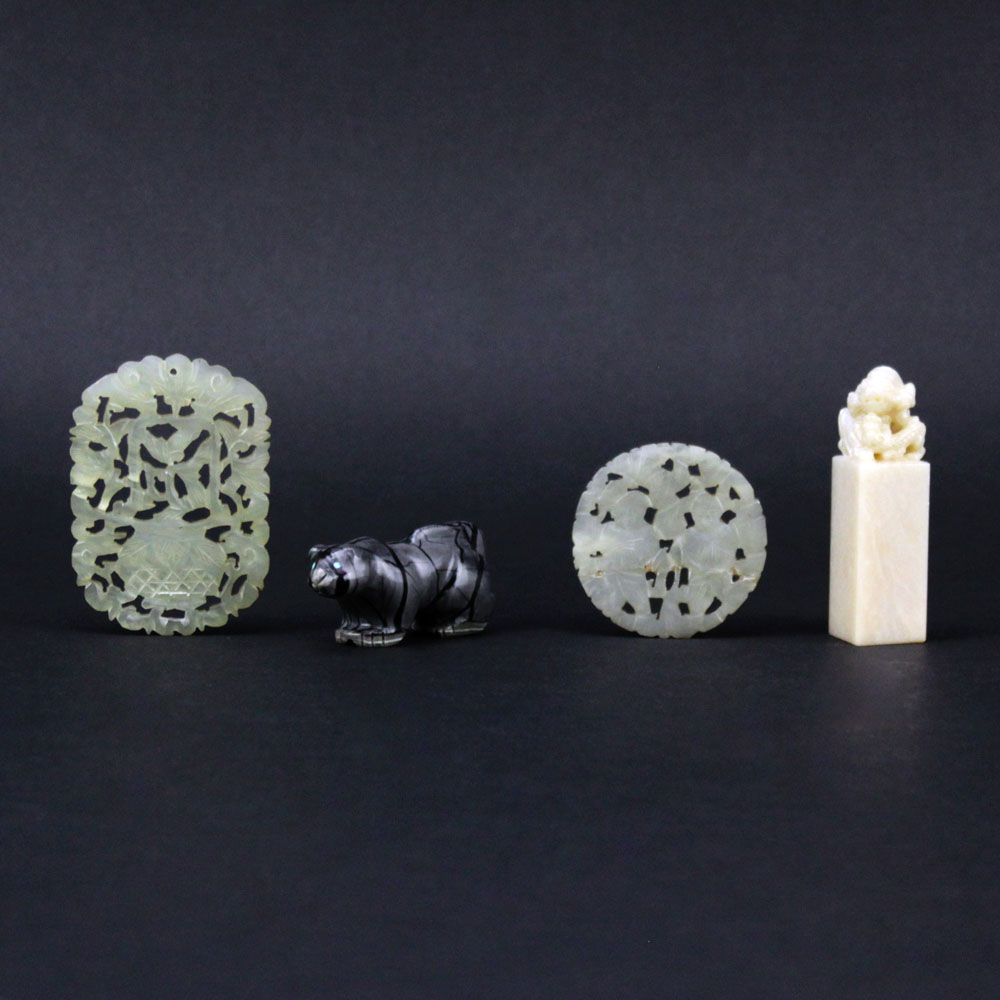 Grouping of Four (4) 19/20th Century Jade and Hardstone Items. I