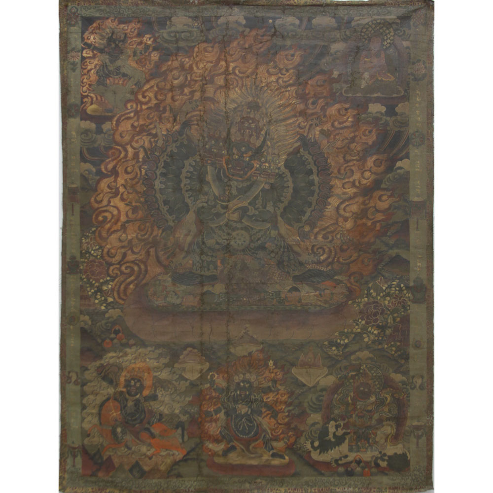 18/19th Century Tibetan Buddhist Hand Painted Thangka