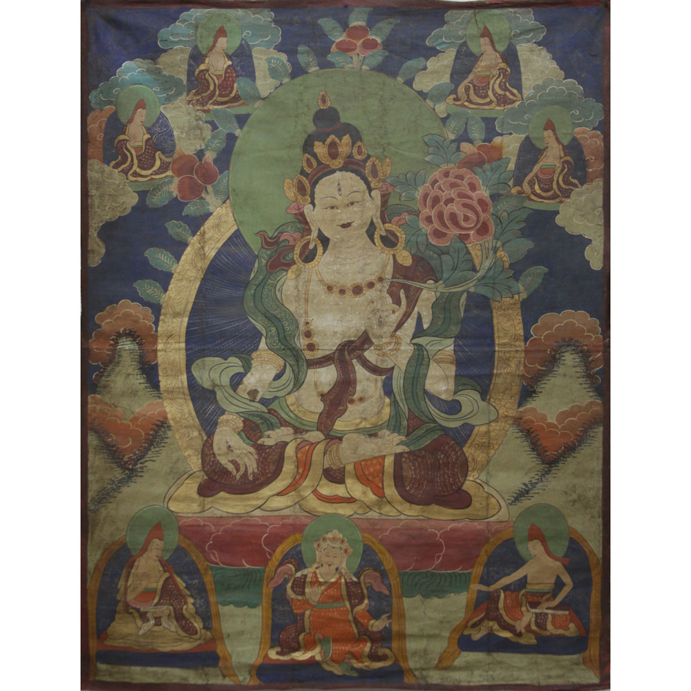 18/19th Century Tibetan Buddhist Hand Painted Thangka