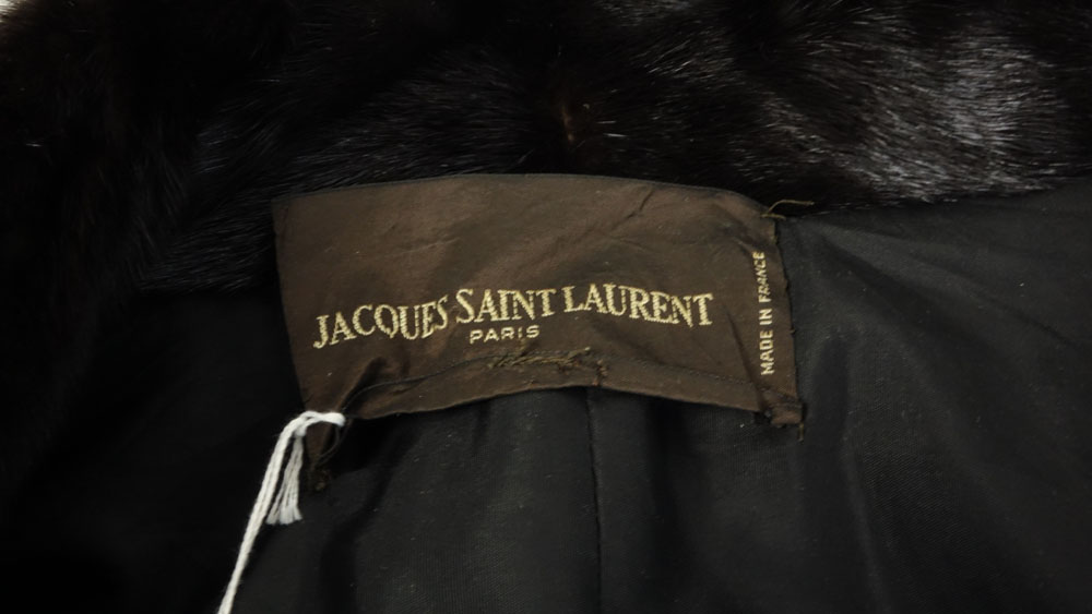 Vintage Jacques St. Laurent Black Mink and Leather Bomber Style Jacket