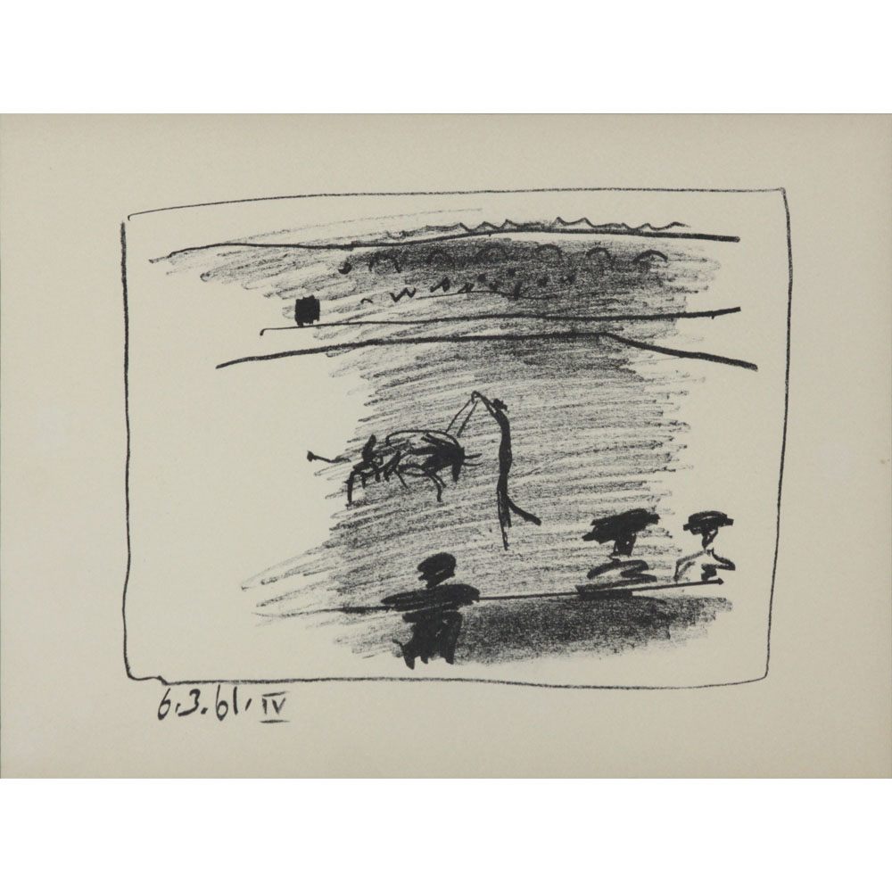 Pablo Picasso, Spanish (1881-1973) "Bullfighting" Original Lithograph 