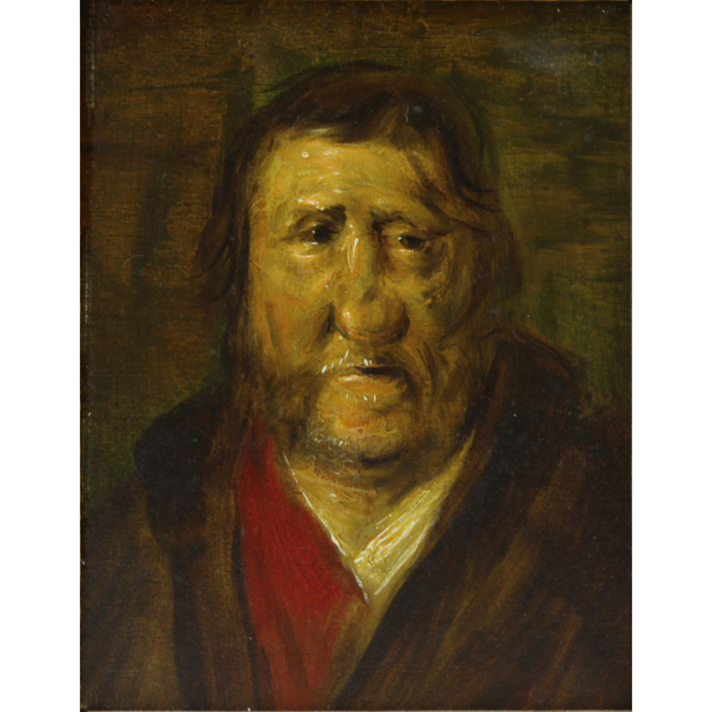 20th Century Hungarian School Oil on Board, Portrait of a Elderly Man