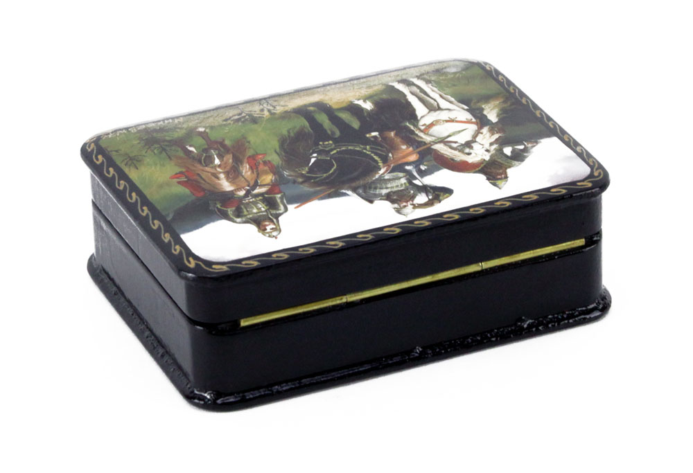 Collection of Seven (7) Russian Hand painted Lacquered Boxes.