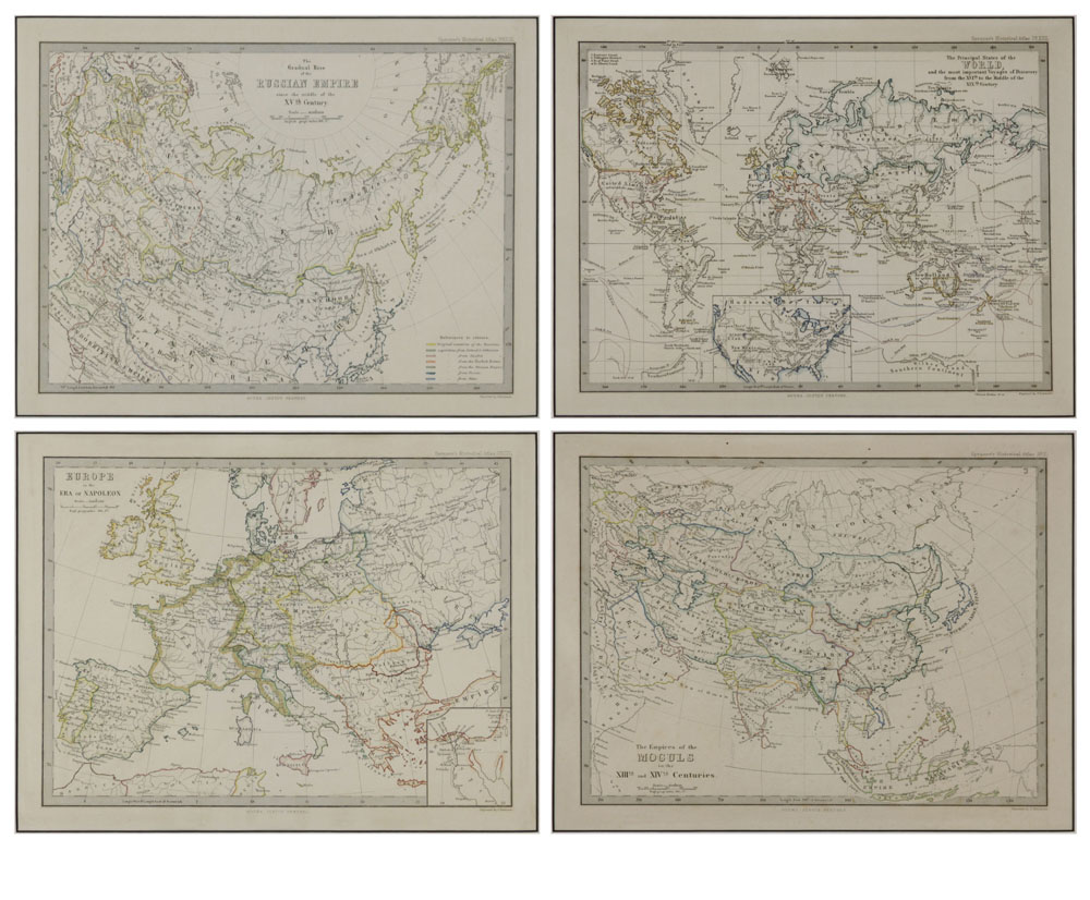 Grouping of Four (4) Gotha: Justus Perthes Colored Prints