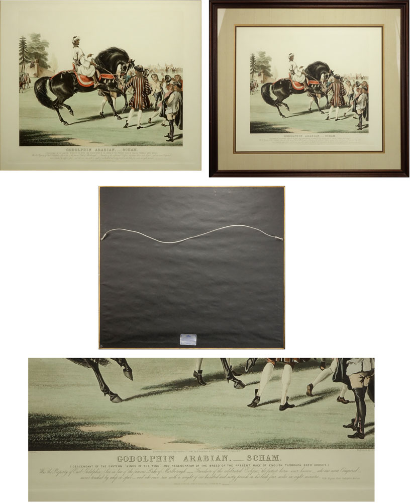 Pair Large Color Prints "Godolphin Arabian. Scham" and "Darly Arabian. Roxana"