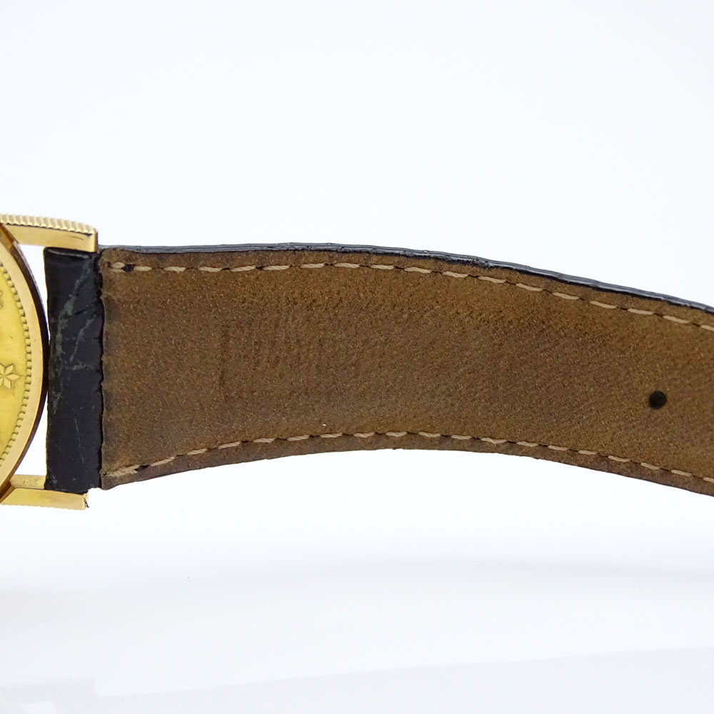 Man's Vintage Corum 1892 American Eagle $20 Gold Coin Quartz Movement Watch with Crocodile Strap.