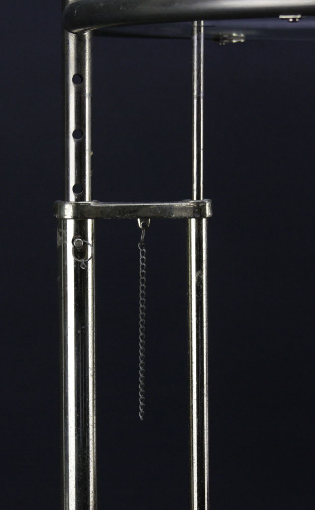 after Eileen Gray, Modern Stainless Steel and Glass Adjustable Side Table,  "Adjustable Table E 1027".