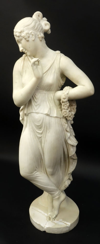 After: Antonio Canova, Italian (1757-1822) Carved Marble Figure "Dancer With Finger On Chin"