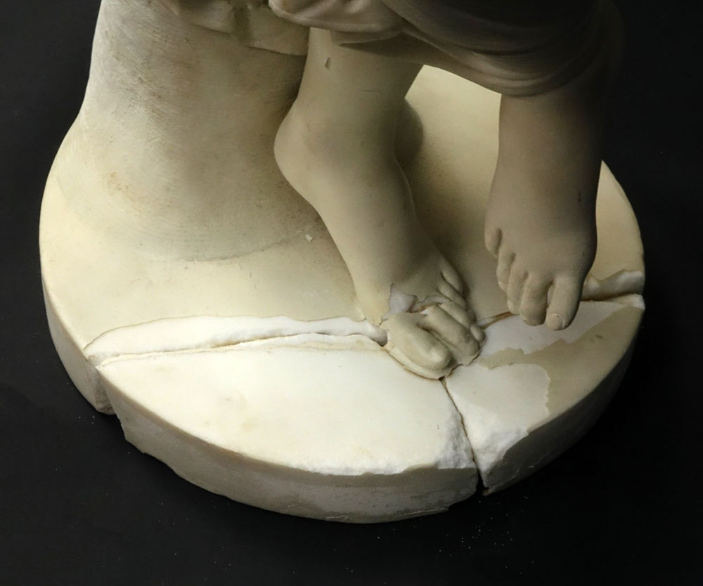 After: Antonio Canova, Italian (1757-1822) Carved Marble Figure "Dancer With Finger On Chin"