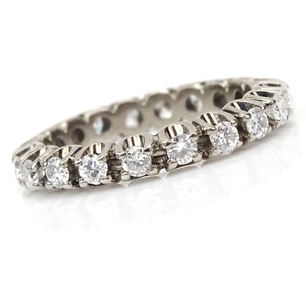 Approx. 2.0 Carat Round Brilliant Cut Diamond and 18 Karat White Gold Eternity Band