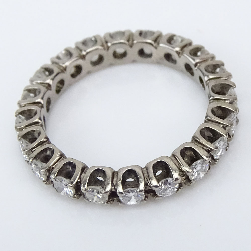 Approx. 2.0 Carat Round Brilliant Cut Diamond and 18 Karat White Gold Eternity Band