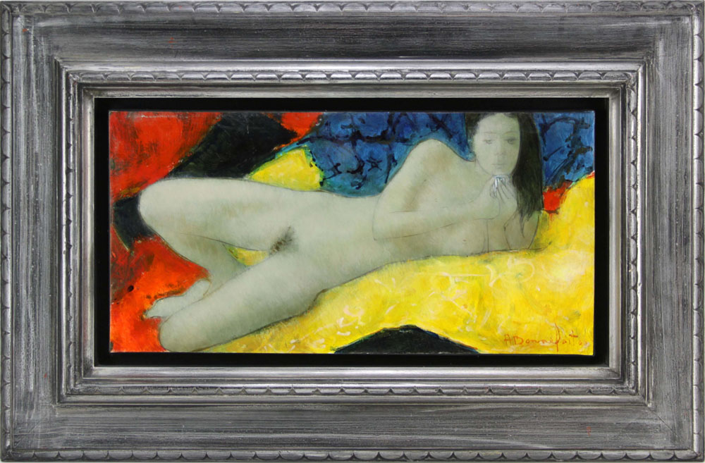 Alain Bonnefoit, French (born 1937) Oil on Canvas, "Tranquilite". 