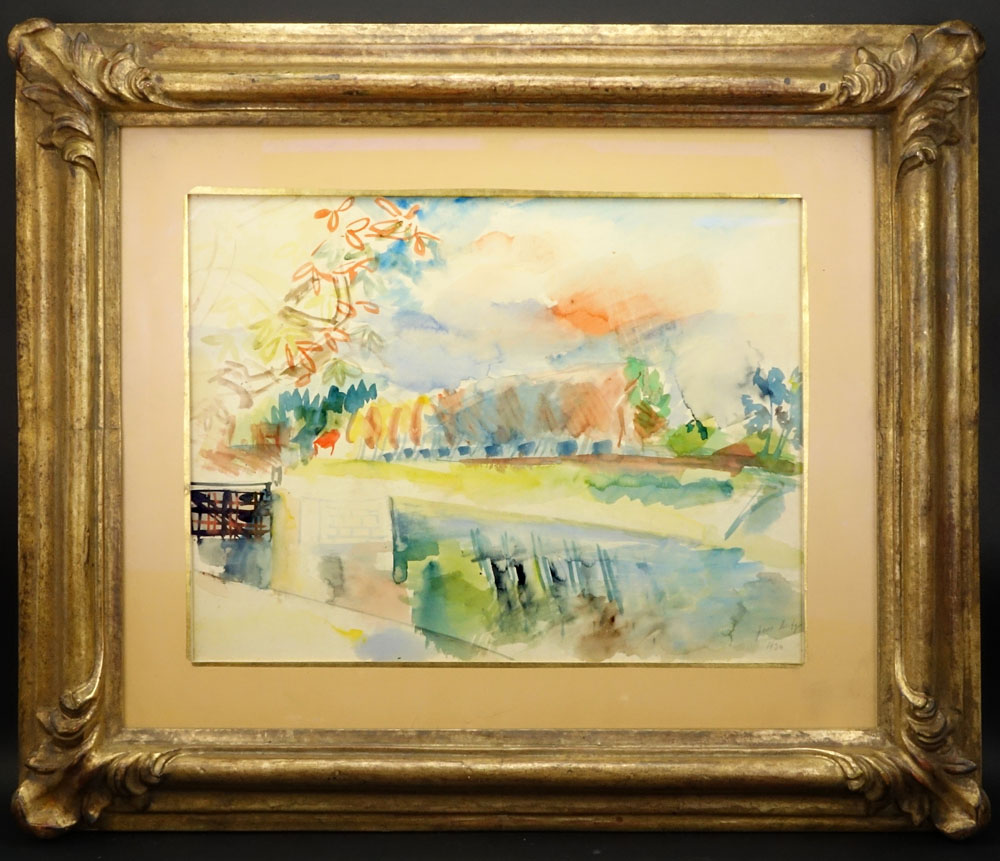 Jean Dufy, French (1888-1964) Watercolor on paper "Paysage". 
