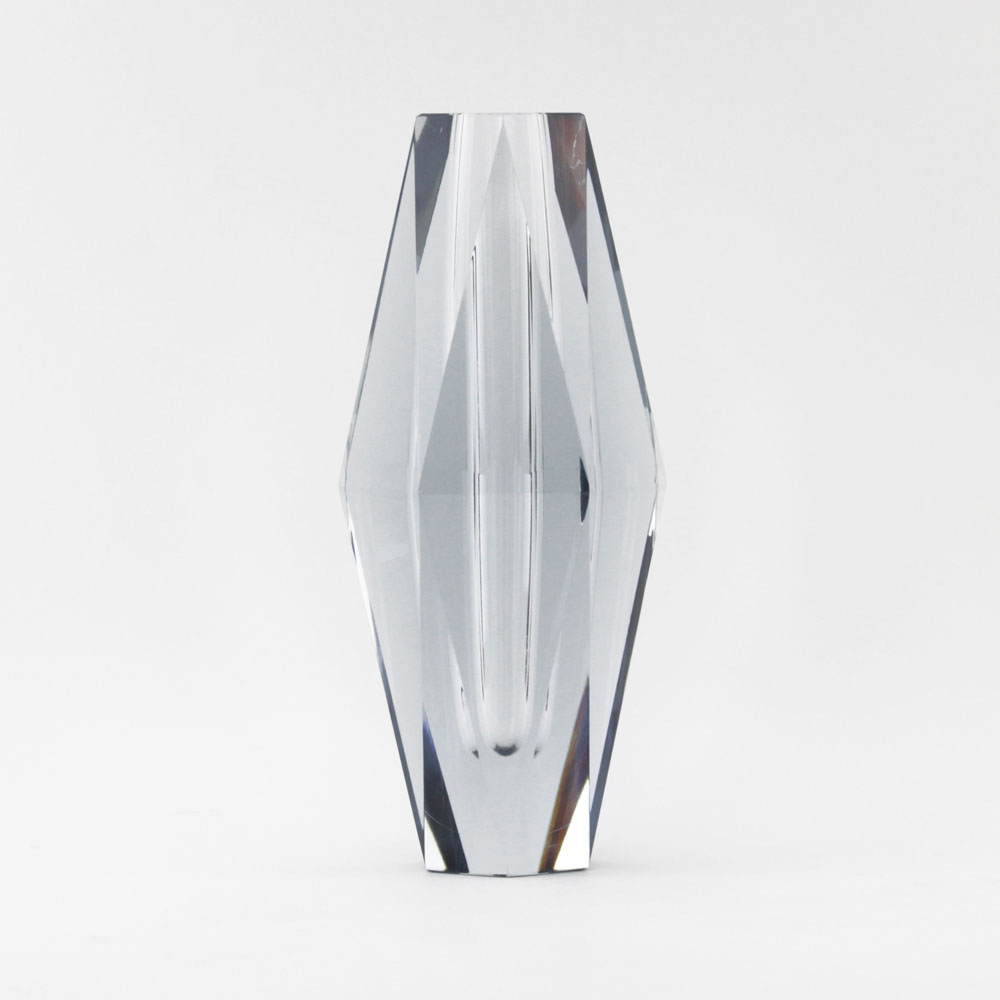 Mid 20th Century Modern Swedish Stromberg Heavy Blue Crystal Vase
