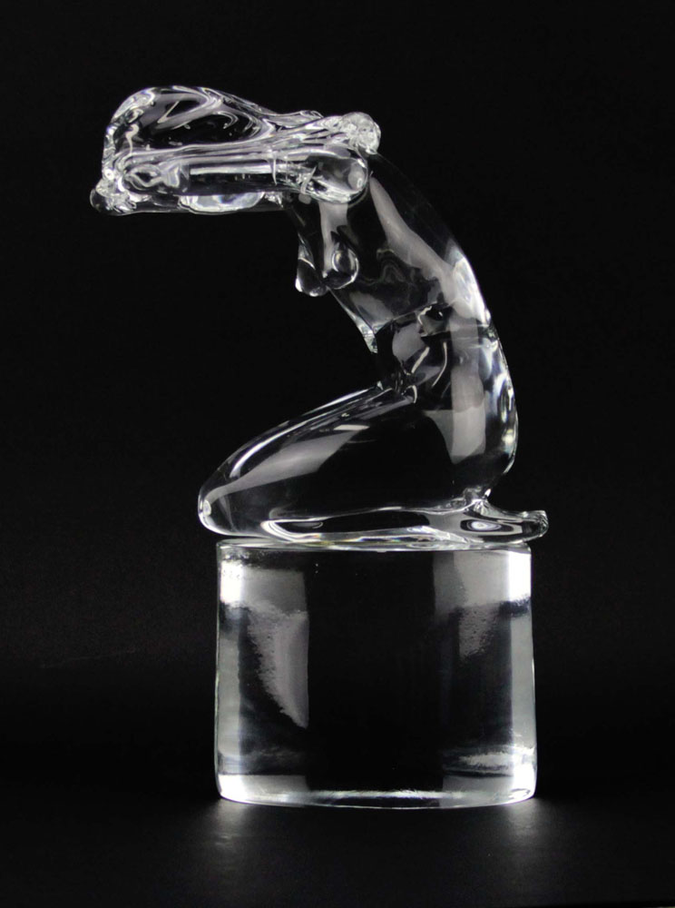 Loredano Rosin, Italian (1936-1992) Seated Female Nude Glass Sculpture