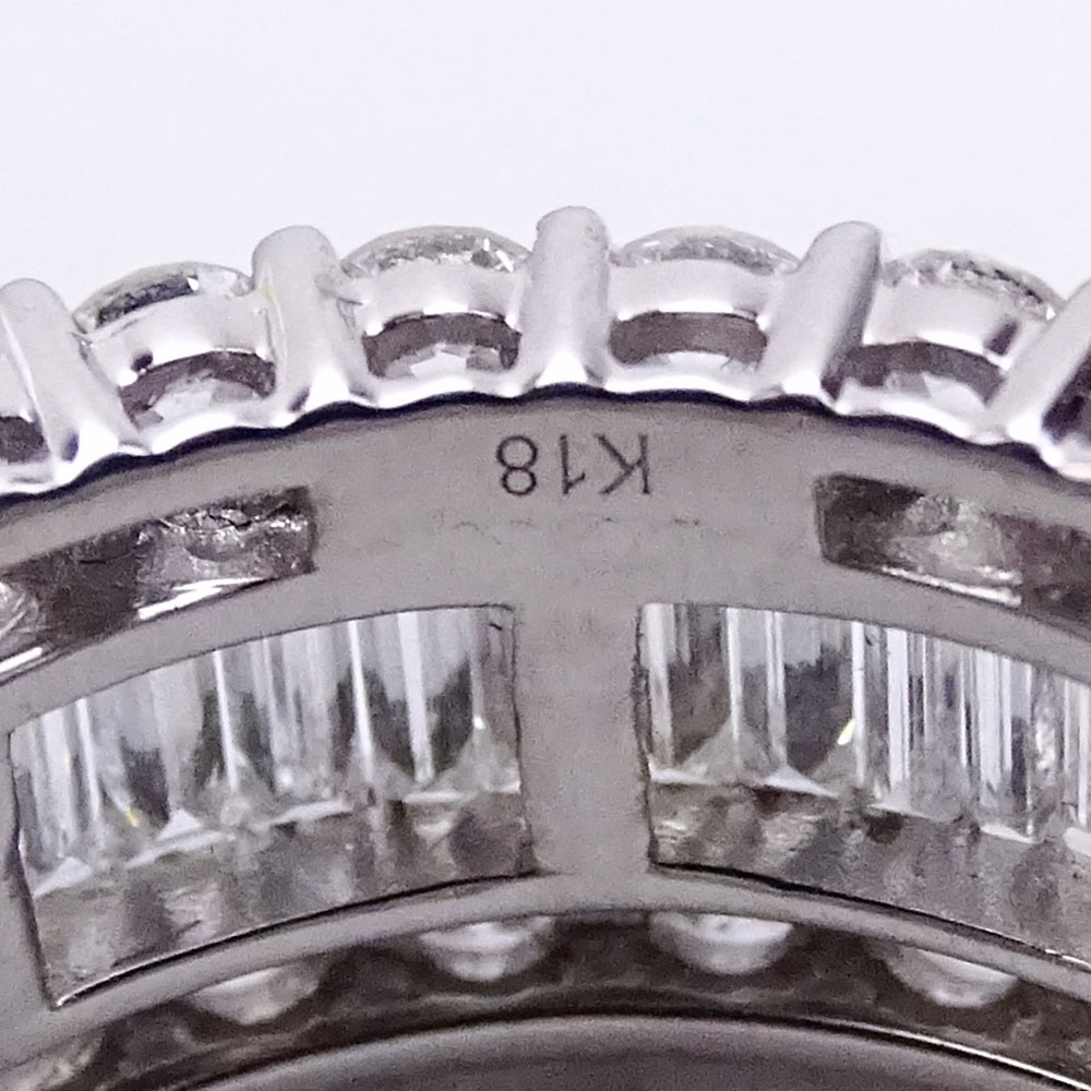 Beautiful Quality Approx. 6.0 Carat Baguette and Round Brilliant Cut Diamond and 18 Karat White Gold Eternity Band